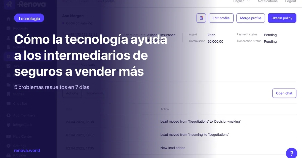 Qué tecnología usa un intermediario de seguros que factura más