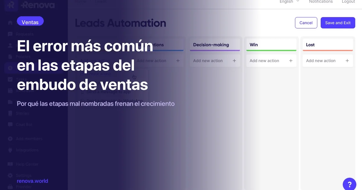 Error común en las etapas del embudo de ventas de seguros