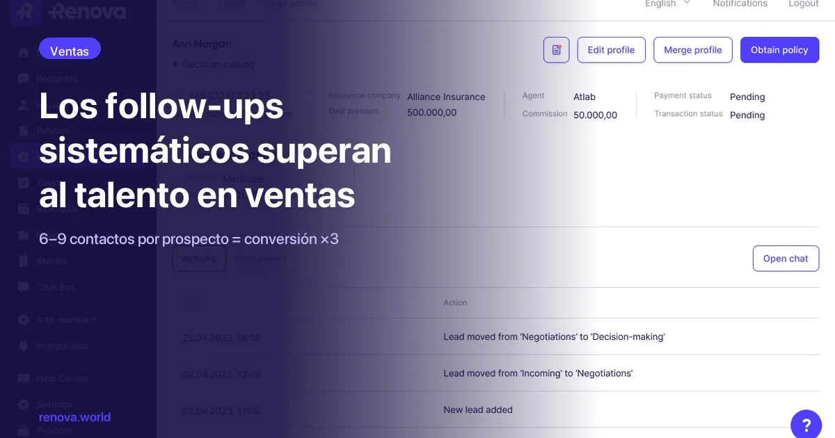 Los follow-ups sistemáticos superan al talento en ventas de seguros